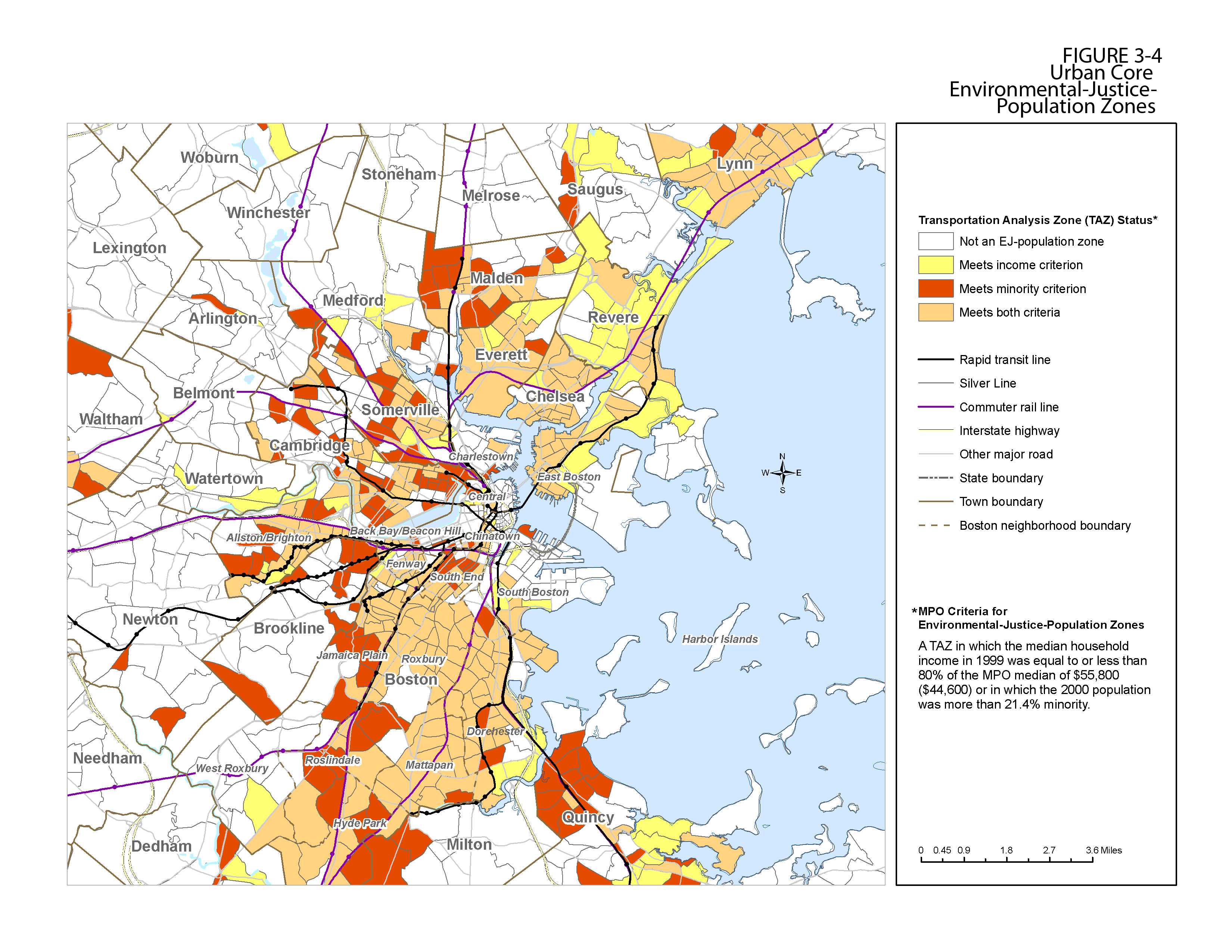 Figure 3-4: Urban Core Environmental-Justice Population ZonesMAP